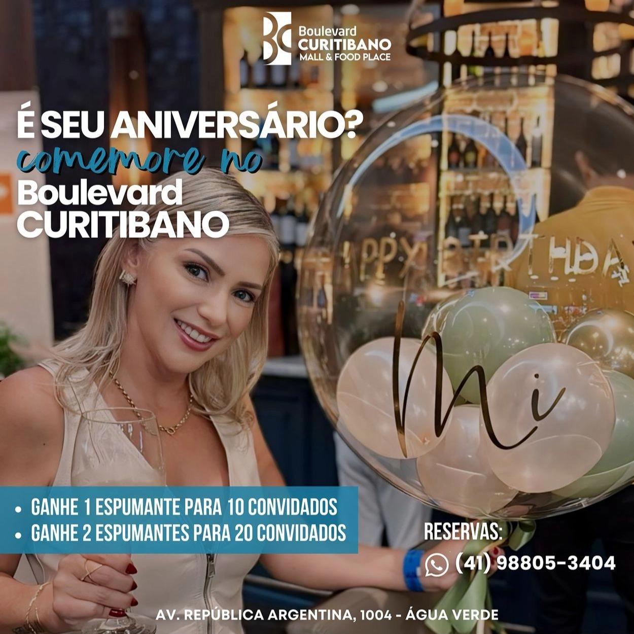 aniversário no Boulevard Curitibano